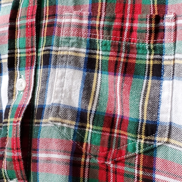 GAP Boyfriend Fit Plaid Cotton Button Up - Picture 6 of 8